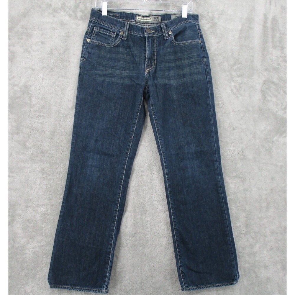 BKE Jeans Mens 31 Short Carter Straight Leg Dark Wash Classic Denim Pockets Blue